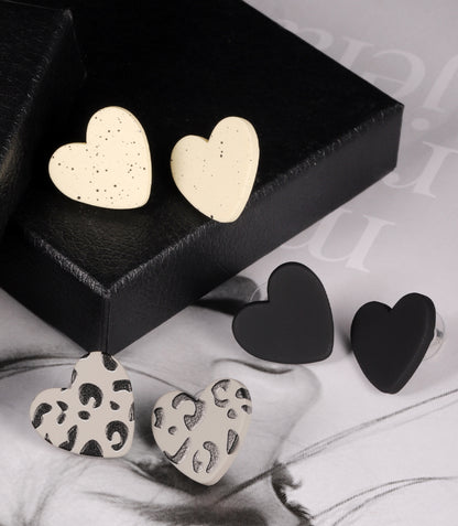 Acrylic Declaration of Love Heart Shaped Earrings Set