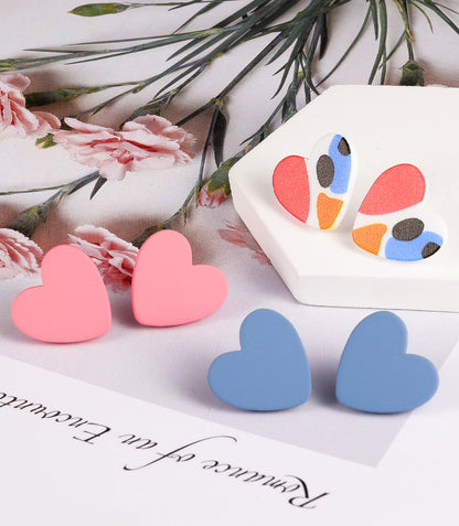Acrylic Declaration of Love Heart Shaped Earrings Set