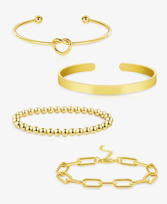 Dainty Gold Bracelet Set