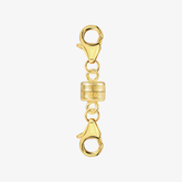 Gold magnetic necklace clasp converter with S925 engraving and connecting rings