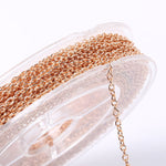 33 Feet 2MM Rose Gold Plated Brass Thin Cable O Chain Spool - Alexcraft®