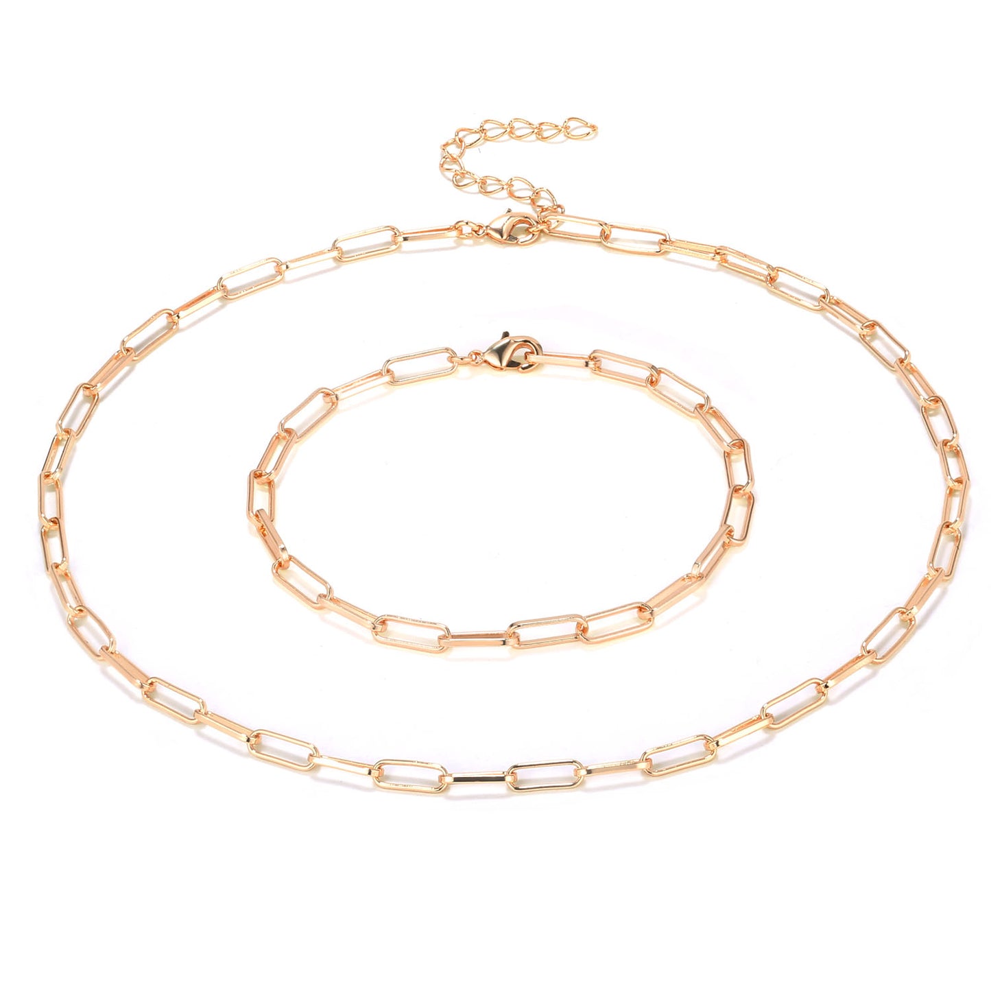 Paperclip Link Chain Necklace & Bracelet Set - Alexcraft®