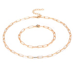 Paperclip Link Chain Necklace & Bracelet Set - Alexcraft®