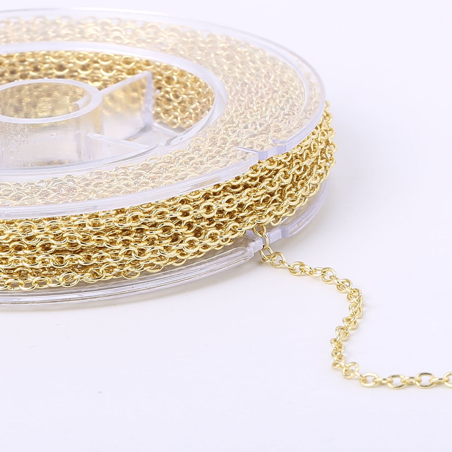 33 Feet 2 MM Gold Plated Solid Brass Cable O Chain Spool - Alexcraft®