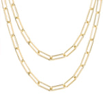 14K Gold Plated Paperclip Chain Necklace, 24 Inches - Alexcraft®