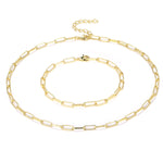 Paperclip Link Chain Necklace & Bracelet Set - Alexcraft®