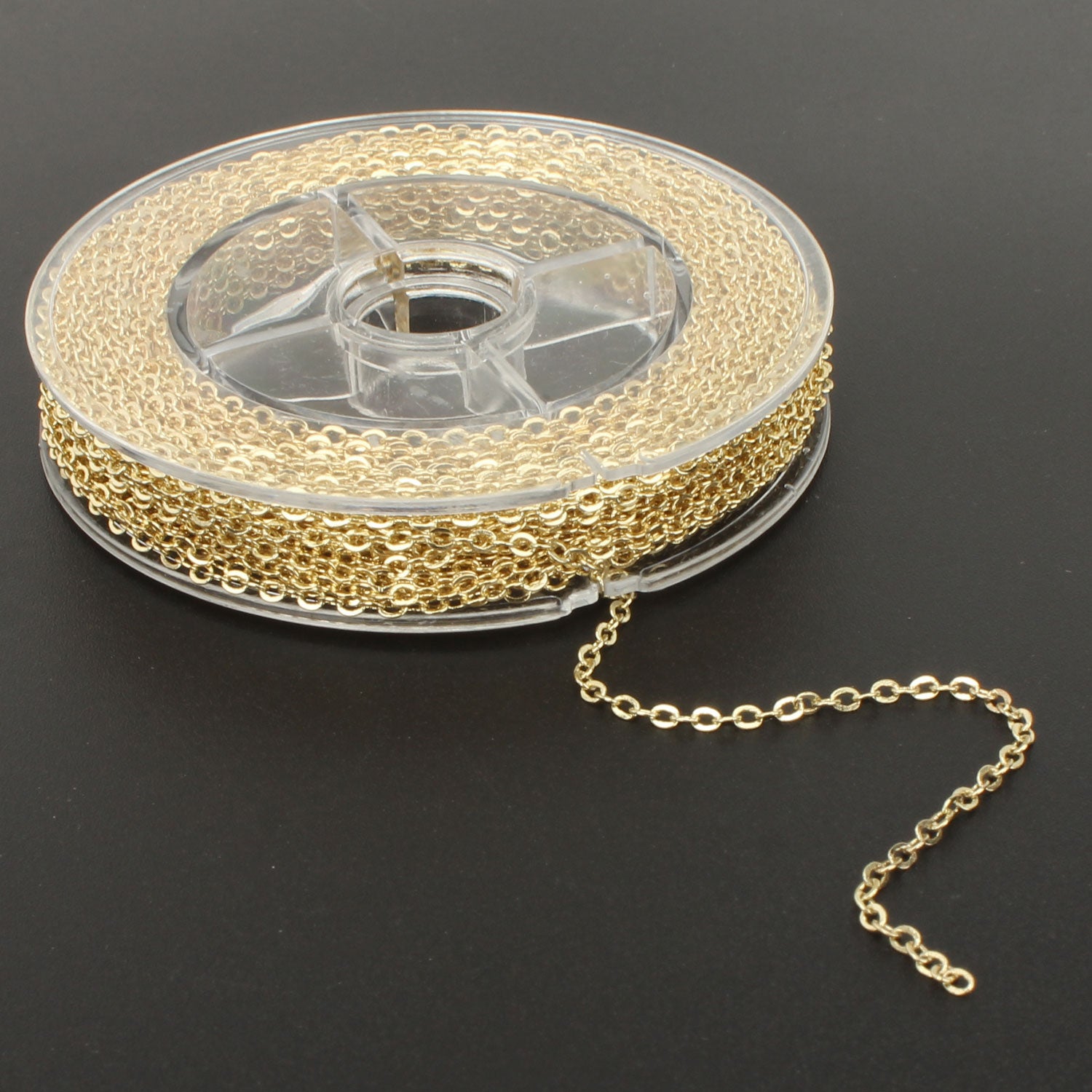 33 Feet 2 MM Gold Plated Solid Brass Cable Chain Link Spool - Alexcraft®