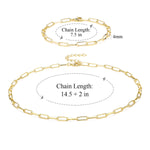 Paperclip Link Chain Necklace & Bracelet Set - Alexcraft®