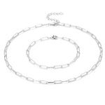 Paperclip Link Chain Necklace & Bracelet Set - Alexcraft®