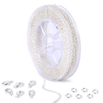 33 Feet 2MM Silver Plated Solid Brass Thin Cable O Chain Spool - Alexcraft®