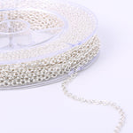 33 Feet 2MM Silver Plated Solid Brass Thin Cable O Chain Spool - Alexcraft®