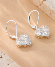 Sparkly Heart Drop Earrings