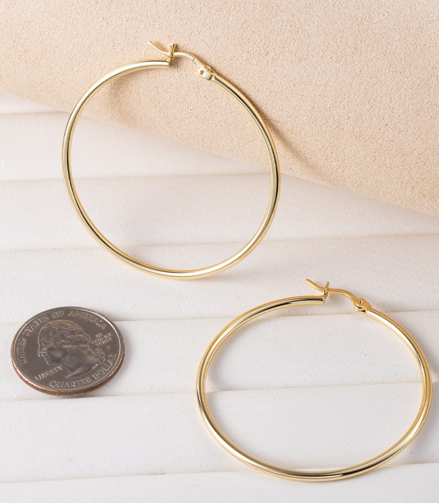 Thick Hollow Tube Hoops Earrings