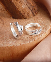 Twisted CZ Huggie Hoop Earrings