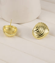 Gold Threaded Stud Earrings