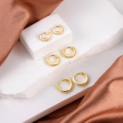 Alexcraft 3 Pairs Hoop Earrings for Women Small 14K Gold and Silver Plated Huggie Earring Set Cute Mini Thin Hoops Multiple Piercings Earrings Sets for Women Trendy (6-8-10) mm