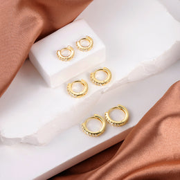 Alexcraft 3 Pairs Hoop Earrings for Women Small 14K Gold and Silver Plated Huggie Earring Set Cute Mini Thin Hoops Multiple Piercings Earrings Sets for Women Trendy (6-8-10) mm