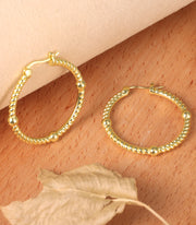 Wrapped Bead Circle Hoop Earrings