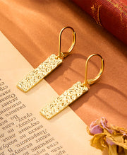 Square Hammered Bar Drop Earrings
