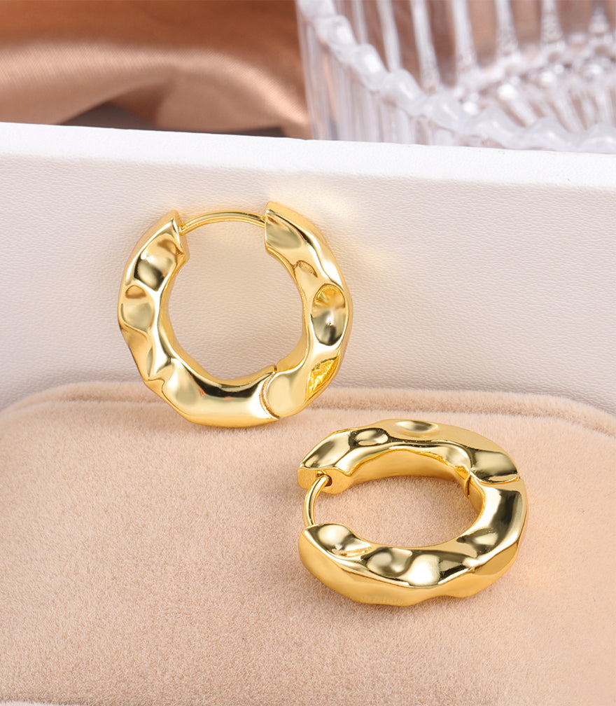 Wave Huggie Hoop Earrings