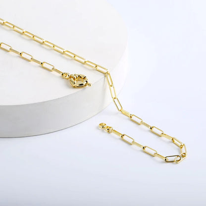 Plated Paper Clip Chain Necklace