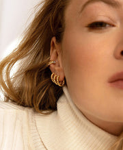 3 Pairs Small Gold Hoop Earrings Set