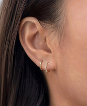 3 Pairs Small Gold Hoop Earrings Set