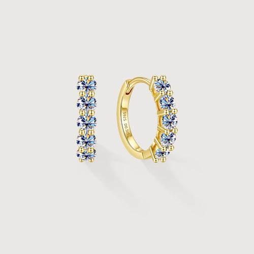Earrings 5-Stone Moissanite Huggie Hoop Earrings ALE0030