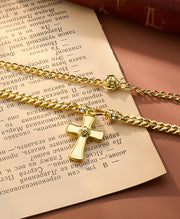Gold Rose Cross Layer Necklace