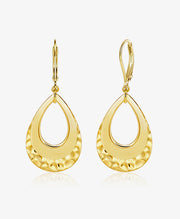Hammered Double Teardrop Earrings