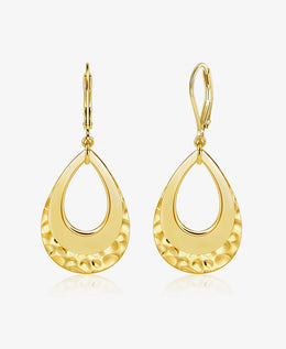 Hammered Layer Drop Earrings