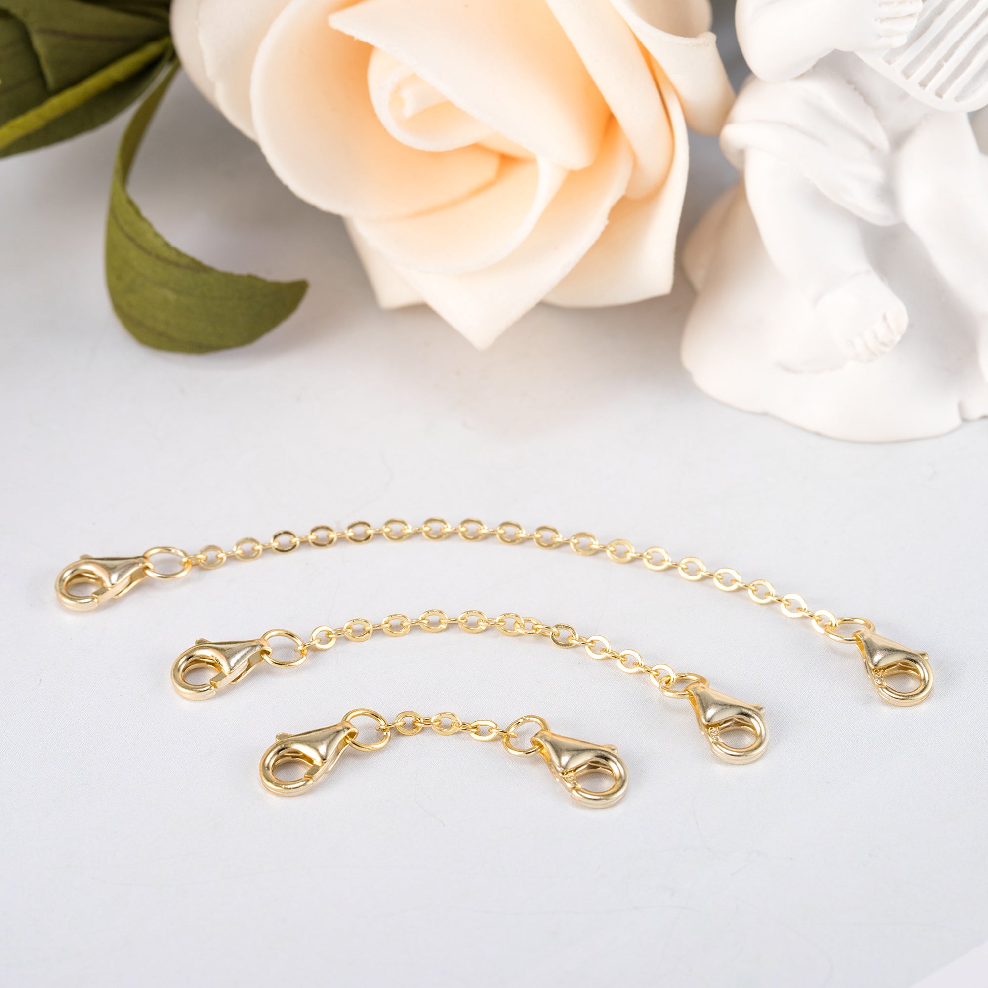 Flat Cross Chain Necklace Extender Set - 1, 2 & 3 Inch