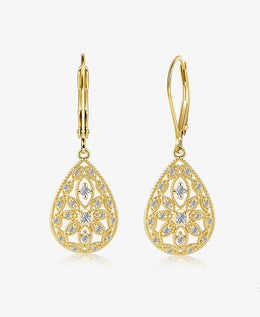 Filigree CZ Dangle Earrings