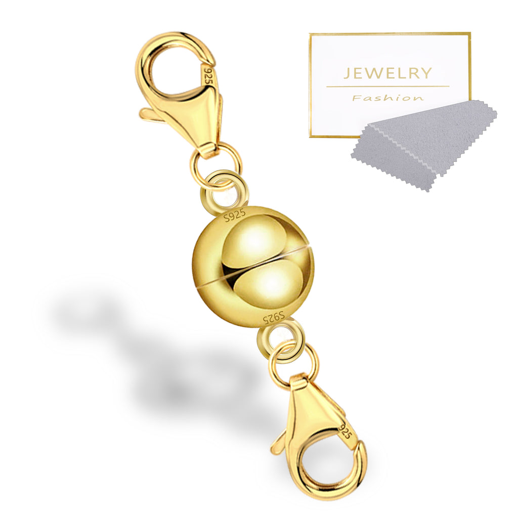 Gold-tone necklace & bracelet extender with double-ball center and secure claw clasps