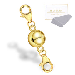 Gold-tone necklace & bracelet extender with double-ball center and secure claw clasps