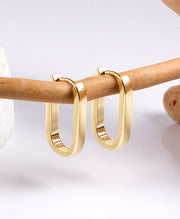 Sleek Oblong Huggie Hoop Earrings