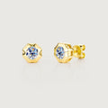 Still Light Sterling Silver Bezel Moissanite Stud Earrings ALE0047