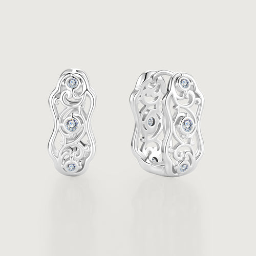Linework Filigree Vine Hoop Earrings