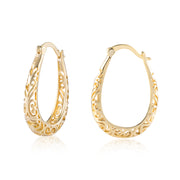 Vintage Filigree Hoop Earrings