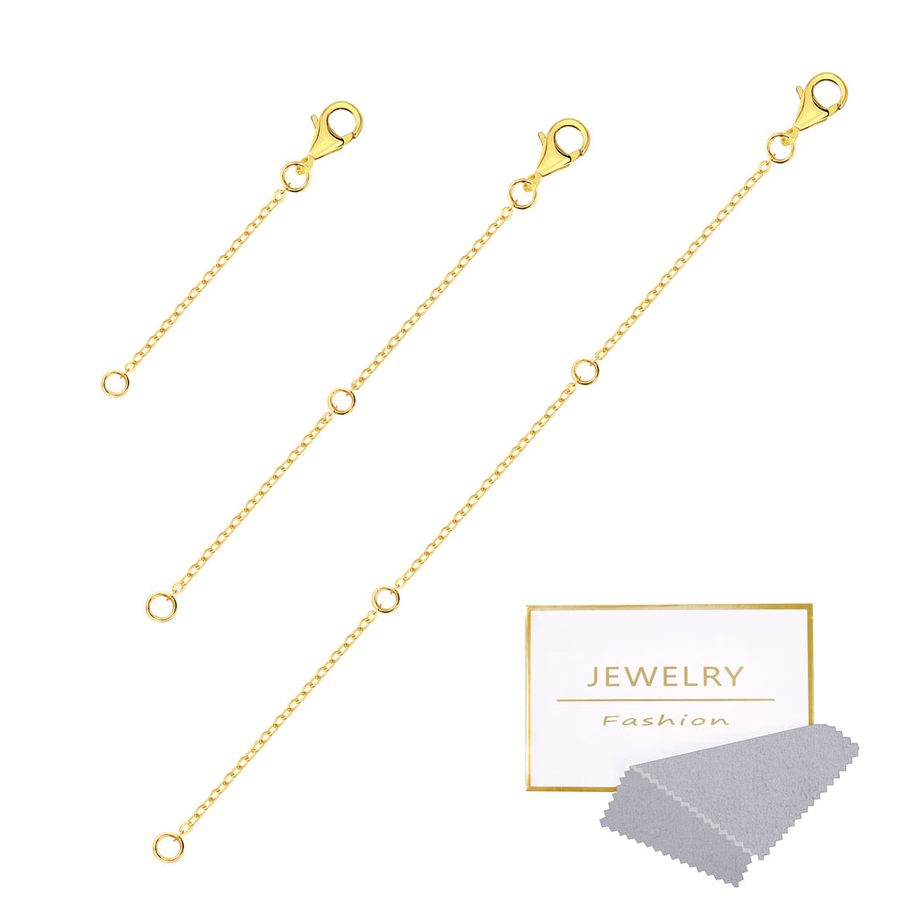 Flat Cross Chain Necklace Extender Set - 2, 4 & 6 Inch