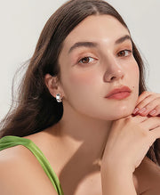 Thick Chunky Round Huggie Hoops Earrings