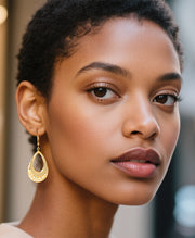 Hammered Double Teardrop Earrings