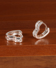 Heart CZ Hoops