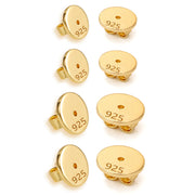 4 Pairs Earring Backs, 14K Gold Plated Earring Backs Replacement Hypoallergenic Secure Earring Backs for Droopy Ears Studs Earring