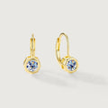 Gold plated moissanite leverback drop earrings