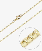 14K Gold Plated Box Chain Necklace Set (6PCS)