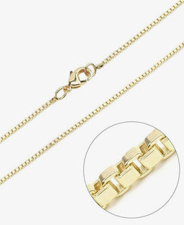 14K Gold Plated Box Chain Necklace Set (6PCS)