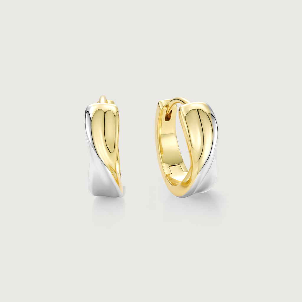 Flowline Two-Tone Sculpted Hoop Earrings