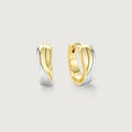 Flowline Two-Tone Sculpted Hoop Earrings
