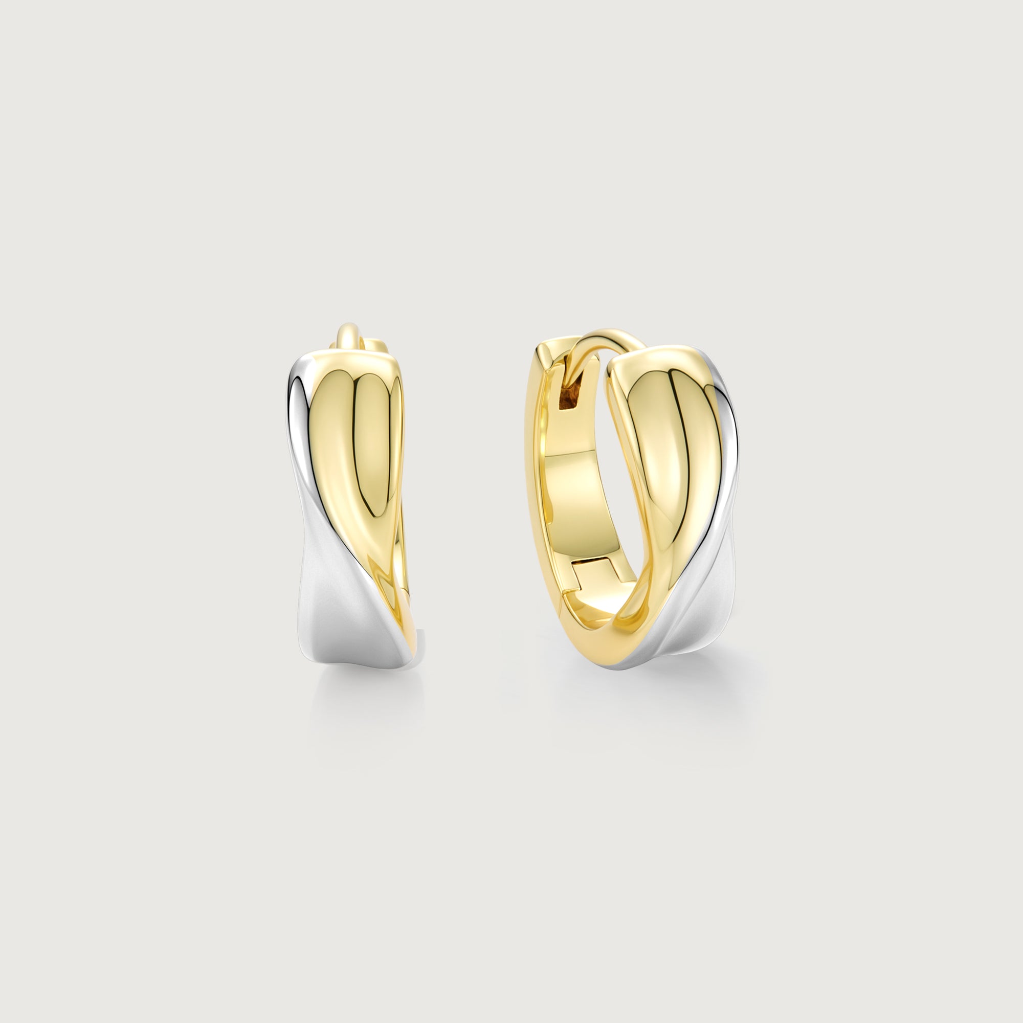 Flowline Two-Tone Sculpted Hoop Earrings